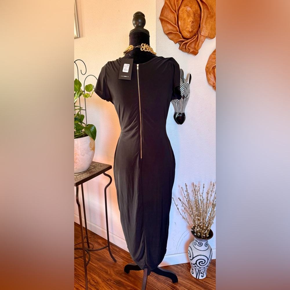 Fashion Nova Classic Black Midi Dress - Picture 2 of 4